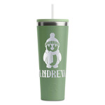 Christmas Penguins RTIC Everyday Tumbler with Straw - 28oz - Light Green - Double-Sided (Personalized)