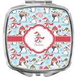 Christmas Penguins Compact Makeup Mirror (Personalized)