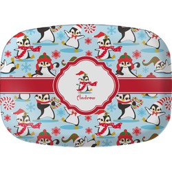 Christmas Penguins Melamine Platter (Personalized)