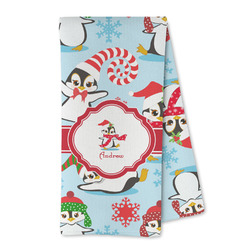 Christmas Penguins Kitchen Towel - Microfiber (Personalized)