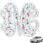 Christmas Penguins Monogram Car Decal (Personalized)