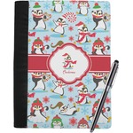 Christmas Penguins Notebook Padfolio - Large w/ Name or Text