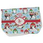 Christmas Penguins Burp Cloth - Fleece w/ Name or Text