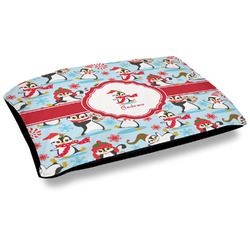 Christmas Penguins Outdoor Dog Bed - Large (Personalized)