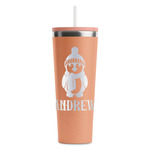 Christmas Penguins RTIC Everyday Tumbler with Straw - 28oz - Peach - Double-Sided (Personalized)