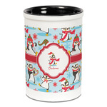 Christmas Penguins Ceramic Pencil Holders - Black