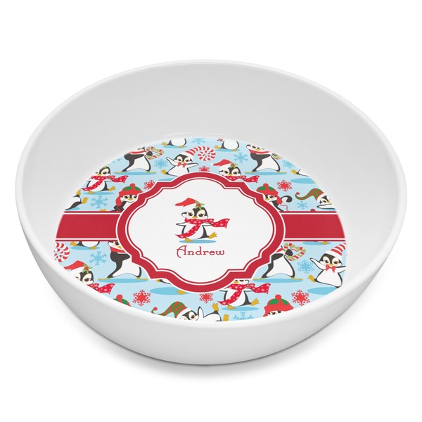 Custom Christmas Penguins Melamine Bowl - 8 oz (Personalized)