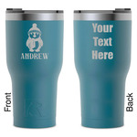 Christmas Penguins RTIC Tumbler - Dark Teal - Laser Engraved - Double-Sided (Personalized)