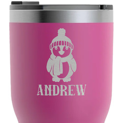 Christmas Penguins RTIC Tumbler - Magenta - Laser Engraved - Double-Sided (Personalized)