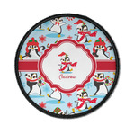 Christmas Penguins Iron On Round Patch w/ Name or Text