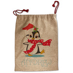 Christmas Penguins Santa Sack - Front (Personalized)