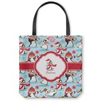 Christmas Penguins Canvas Tote Bag - Medium - 16"x16" (Personalized)