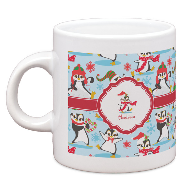 Custom Christmas Penguins Espresso Cup (Personalized)