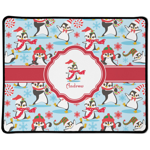 Custom Christmas Penguins Large Gaming Mouse Pad - 12.5" x 10" (Personalized)