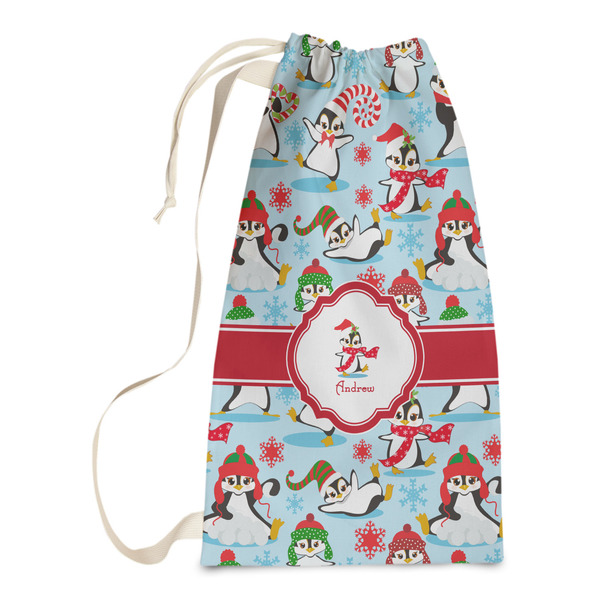 Custom Christmas Penguins Laundry Bags - Small (Personalized)