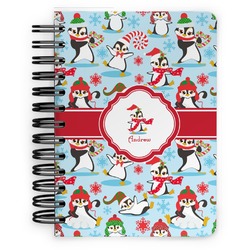 Christmas Penguins Spiral Notebook - 5x7 w/ Name or Text