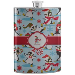 Christmas Penguins Stainless Steel Flask (Personalized)