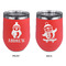 Christmas Penguins Stainless Wine Tumblers - Coral - Double Sided - Approval