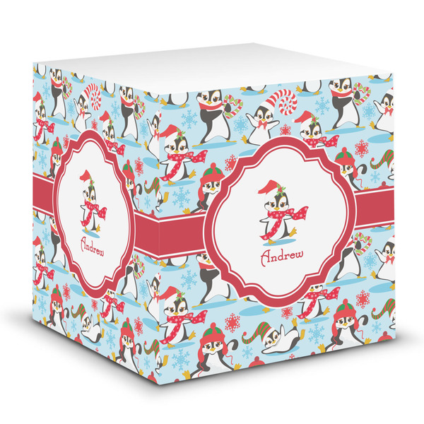 Custom Christmas Penguins Sticky Note Cube (Personalized)
