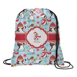 Christmas Penguins Drawstring Backpack (Personalized)