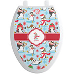 Christmas Penguins Toilet Seat Decal - Elongated (Personalized)