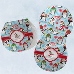 Christmas Penguins Burp Pads - Velour - Set of 2 w/ Name or Text