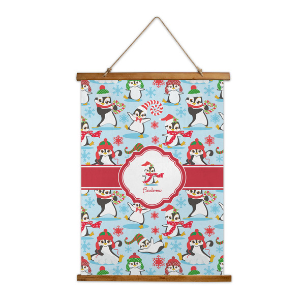 Custom Christmas Penguins Wall Hanging Tapestry (Personalized)
