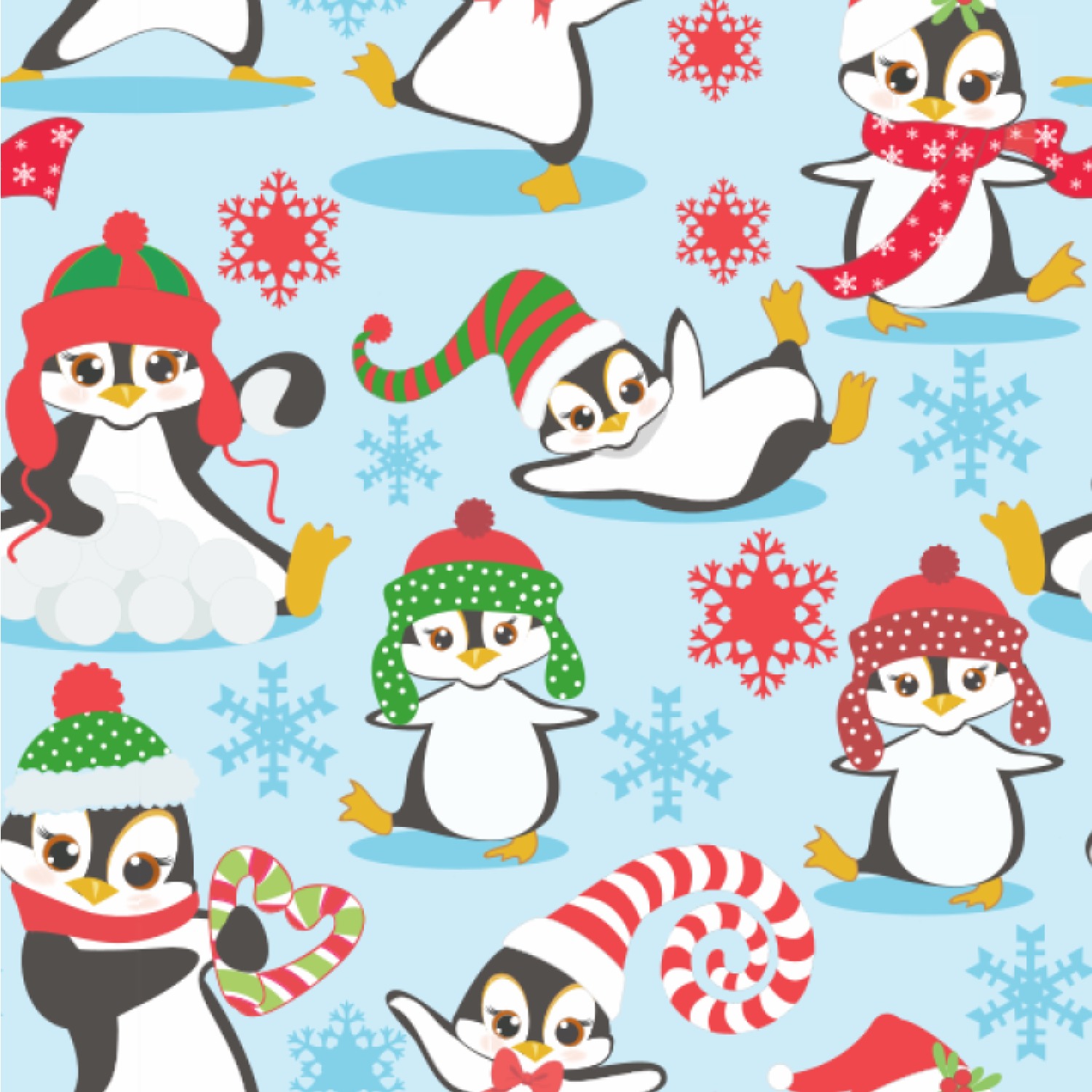 christmas penguin wallpaper