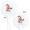 Christmas Penguins White Plastic 5.5" Stir Stick - Double Sided - Round - Front & Back