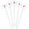 Christmas Penguins White Plastic 5.5" Stir Stick - Fan View