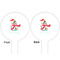 Christmas Penguins White Plastic 6" Food Pick - Round - Double Sided - Front & Back