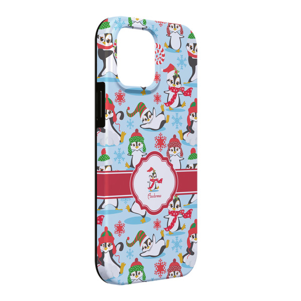 Custom Christmas Penguins iPhone Case - Rubber Lined - iPhone 13 Pro Max (Personalized)