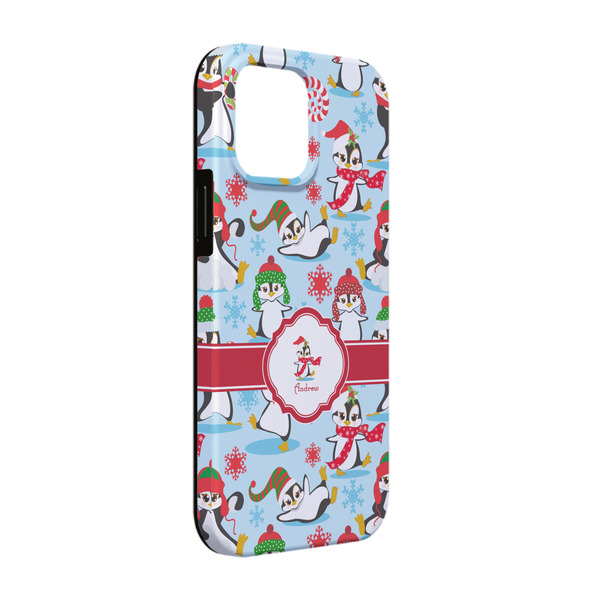 Custom Christmas Penguins iPhone Case - Rubber Lined - iPhone 13 Pro (Personalized)