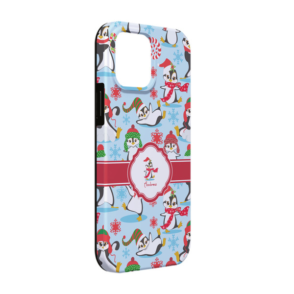 Custom Christmas Penguins iPhone Case - Rubber Lined - iPhone 13 (Personalized)