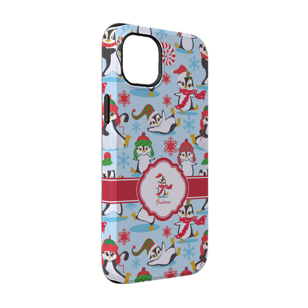 Custom Christmas Penguins iPhone Case - Rubber Lined - iPhone 14 Pro (Personalized)