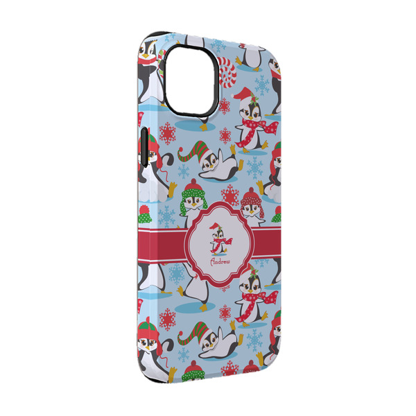 Custom Christmas Penguins iPhone Case - Rubber Lined - iPhone 14 (Personalized)