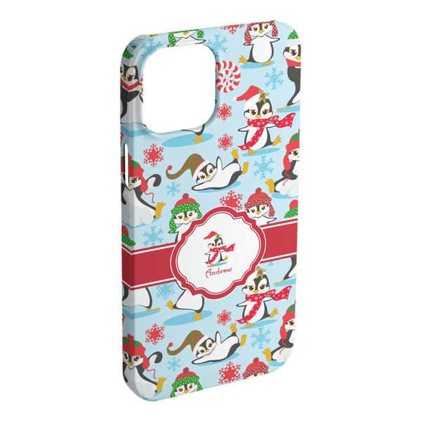 Custom Christmas Penguins iPhone Case - Plastic - iPhone 15 Plus (Personalized)