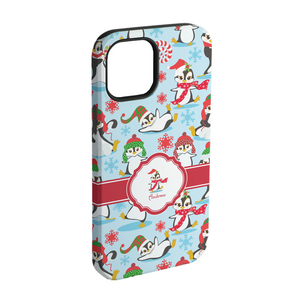 Custom Christmas Penguins iPhone Case - Rubber Lined - iPhone 15 Pro (Personalized)