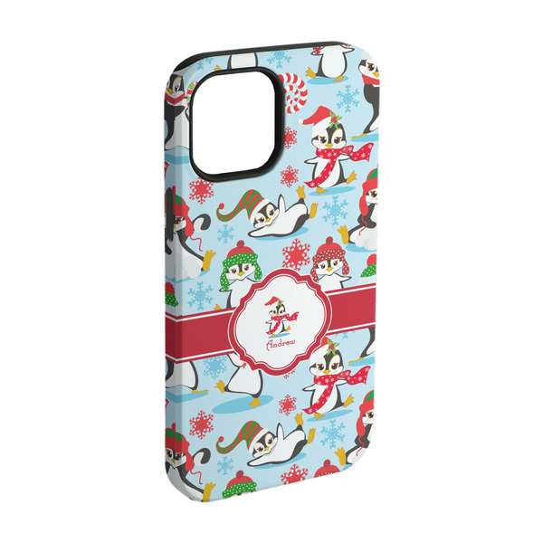 Custom Christmas Penguins iPhone Case - Rubber Lined - iPhone 15 (Personalized)