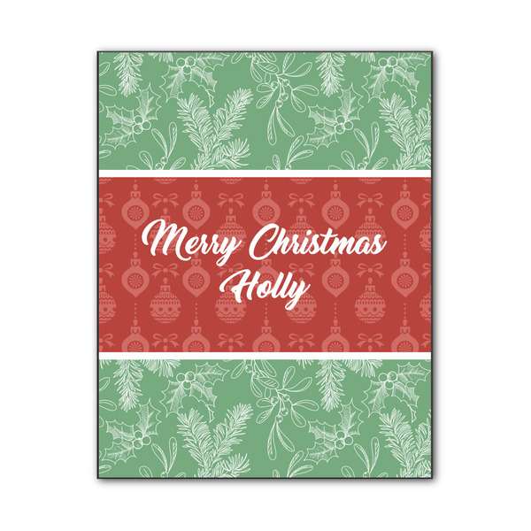 Custom Christmas Holly Wood Print - 11x14 (Personalized)