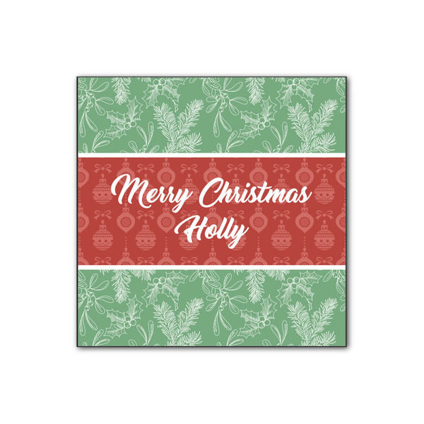 Custom Christmas Holly Wood Print - 12x12 (Personalized)