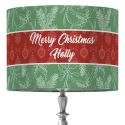 Christmas Holly 16" Drum Lamp Shade - Fabric (Personalized)