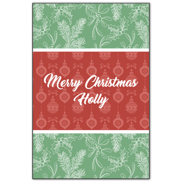 Custom Christmas Holly Wood Print - 20x30 (Personalized)