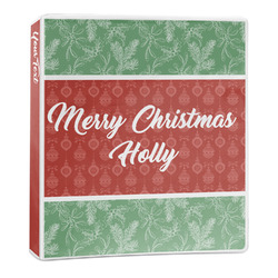Christmas Holly 3-Ring Binder - 1 inch (Personalized)