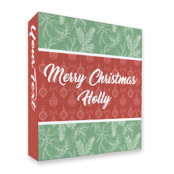 Custom Christmas Holly 3 Ring Binder - Full Wrap - 2" (Personalized)