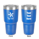 Christmas Holly 30 oz Stainless Steel Tumbler - Royal Blue - Double-Sided (Personalized)