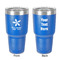 Christmas Holly 30 oz Stainless Steel Ringneck Tumbler - Blue - Double Sided - Front & Back