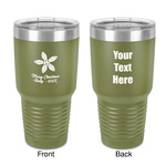 Christmas Holly 30 oz Stainless Steel Tumbler - Olive - Double-Sided (Personalized)
