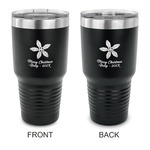 Christmas Holly 30 oz Stainless Steel Tumbler - Black - Double Sided (Personalized)