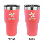Christmas Holly 30 oz Stainless Steel Tumbler - Coral - Double Sided (Personalized)
